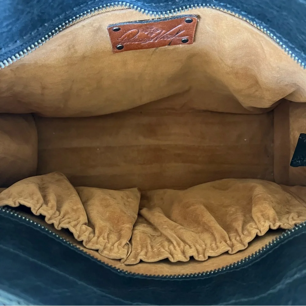 Patricia Nash Black Leather Tote with Gold & silver hardware - Picture 5 of 9